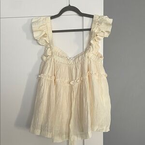 Altar'd State Cream Ruffled Blouse